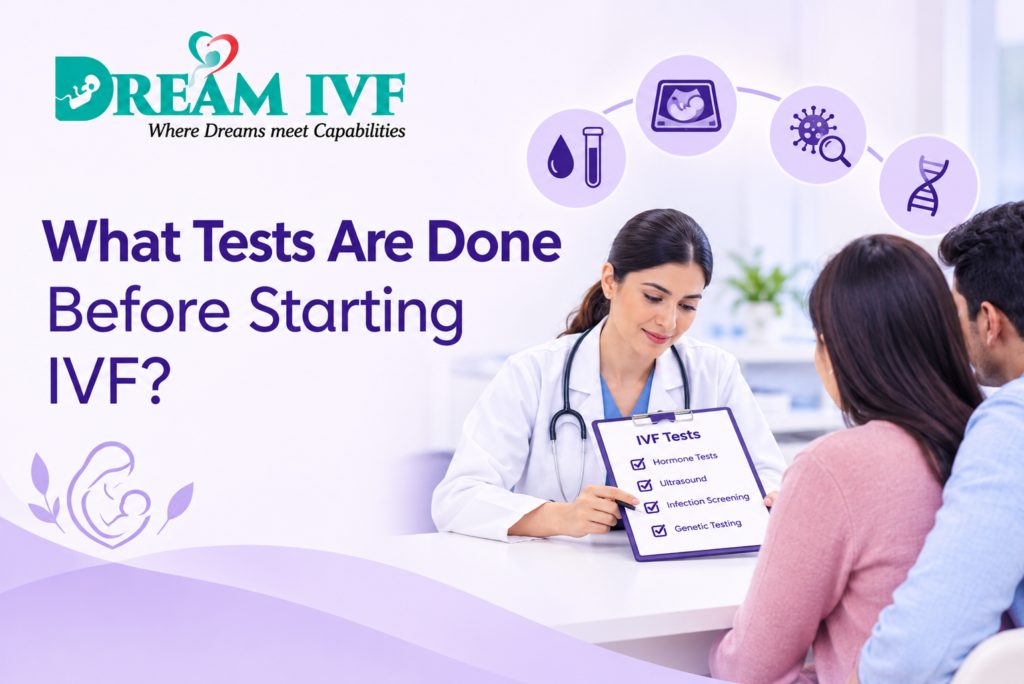 Tests are done before starting IVF treatment at a fertility clinic